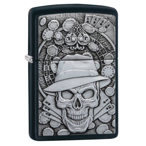 499 ZIPPO Зажигалка ZIPPO Gambling Skull с покрытием Black Matte 499 ZIPPO Зажигалка ZIPPO Gambling Skull с покрытием Black Matte